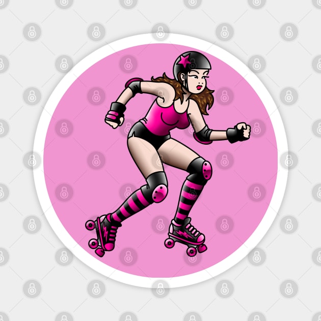 Roller Derby Jammer Magnet by OldSalt